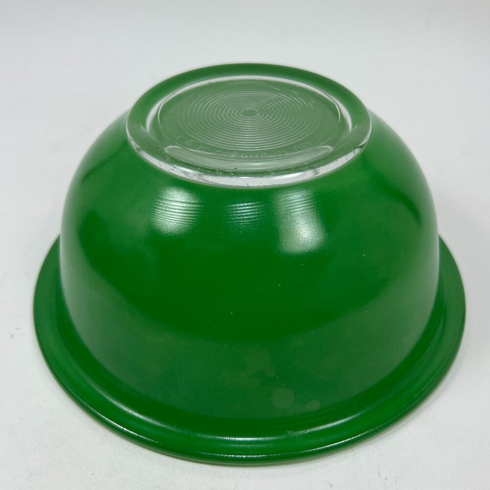 Vtg Pyrex 322 1 L Corning NY Glass Green Clear Bottom Mixing Nesting Bowl 80s - Picture 4 of 16